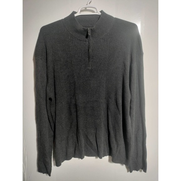 Perry Ellis Portfolio gray ribbed henley sweater men size XXXL - Picture 1 of 6
